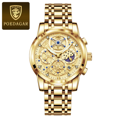 POEDAGAR Luxury Waterproof Men's Watch