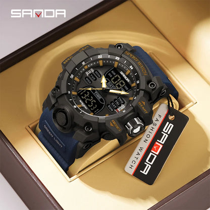 SANDA Dual Display Men's Waterproof Sports Watch