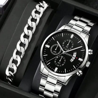 Men Stainless Steel  Quartz Wrist Watch