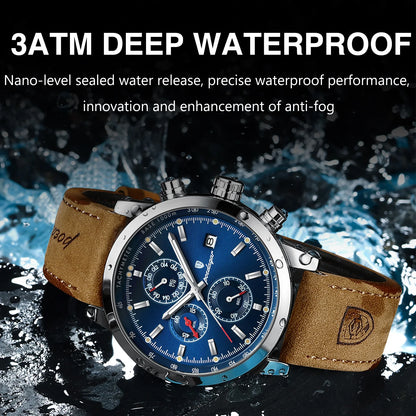 POEDAGAR Luxury Wristwatch for Man Waterproof