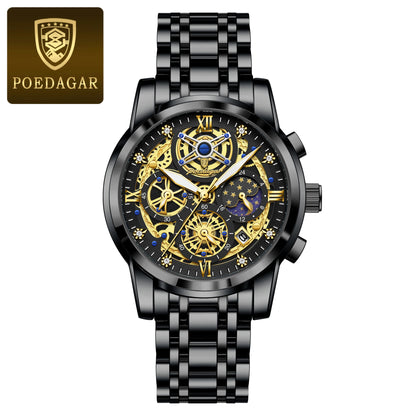 POEDAGAR Luxury Waterproof Men's Watch