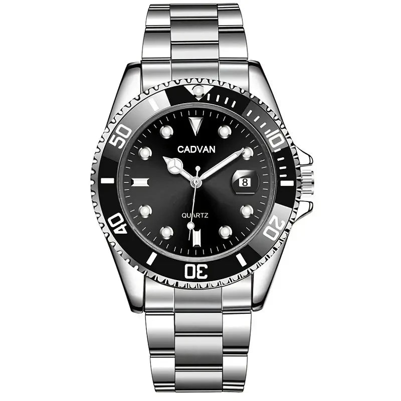 Silver Stainless Steel Water Proof Automatic Luminous Bezel Men's Watch