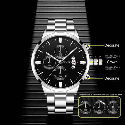 Men Stainless Steel  Quartz Wrist Watch