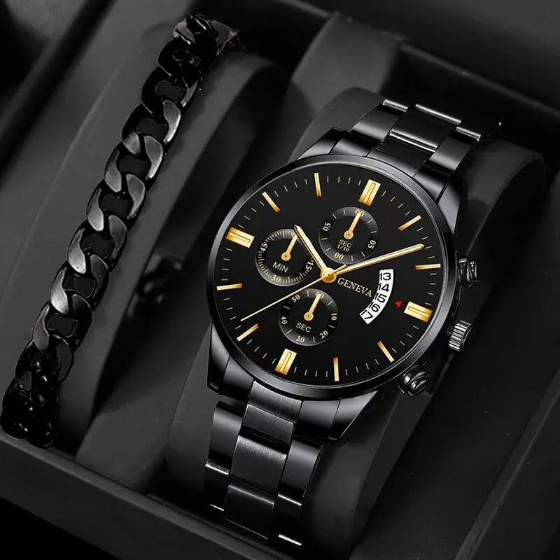 Men Stainless Steel  Quartz Wrist Watch