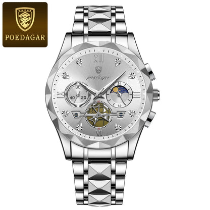 POEDAGAR Luxury Wristwatch Waterproof Luminous Chronograph Watch for Men