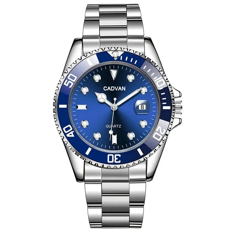 Silver Stainless Steel Water Proof Automatic Luminous Bezel Men's Watch