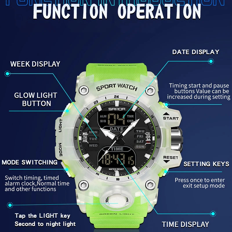 SANDA Luxury G Style Men's Electronic Watch