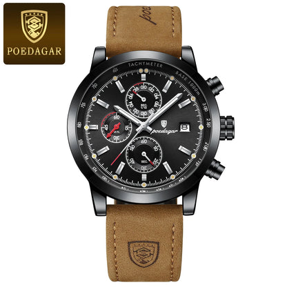 POEDAGAR Luxury Wristwatch for Man Waterproof