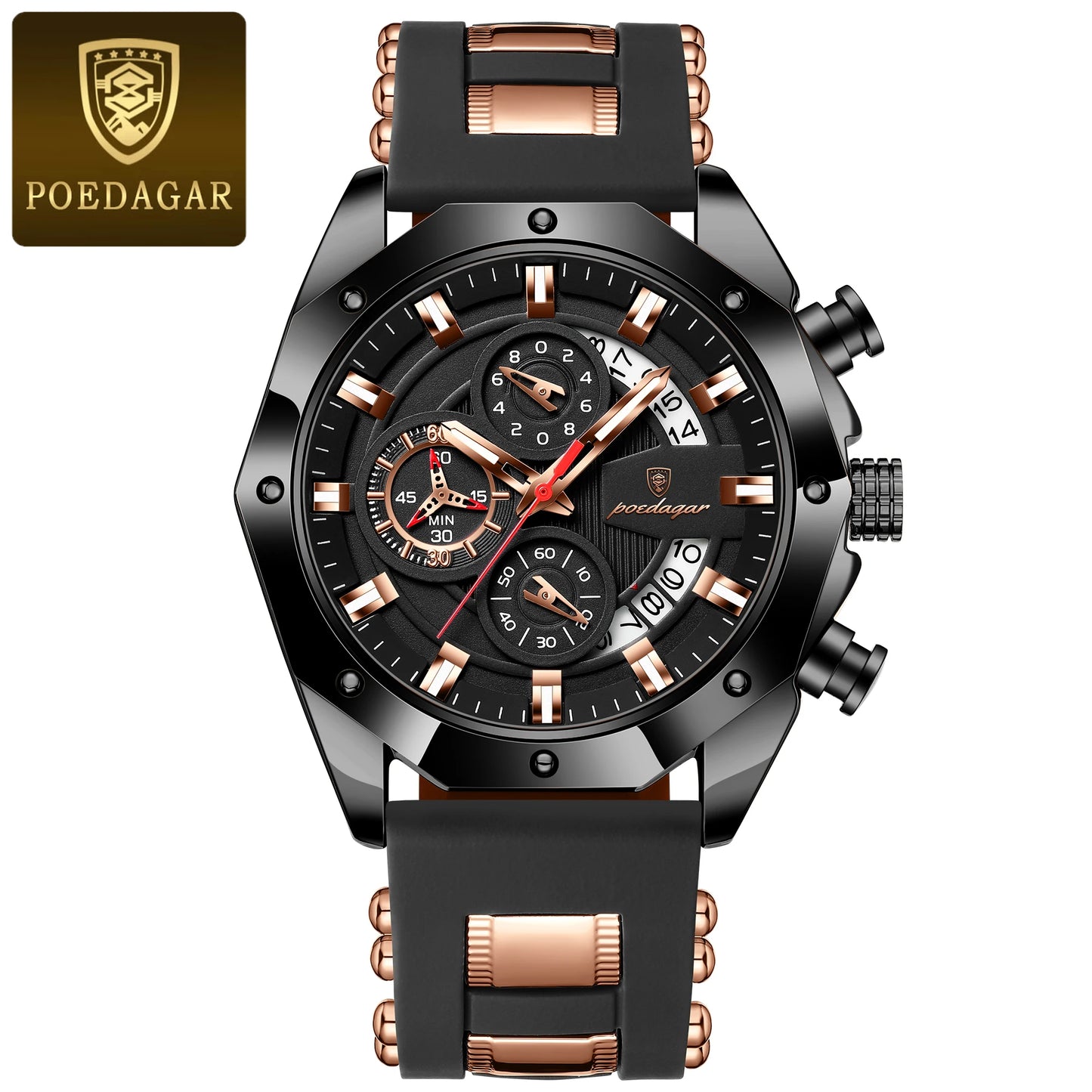 POEDAGAR Luxury Military Men Watch Waterproof Luminous Date Sport