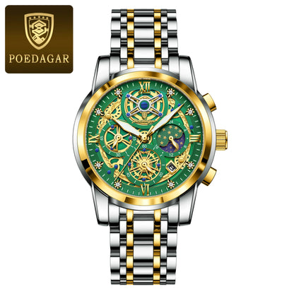 POEDAGAR Luxury Waterproof Men's Watch