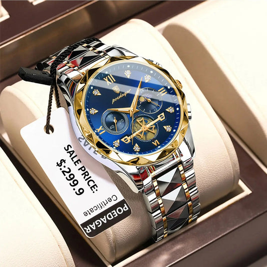 POEDAGAR Luxury Wristwatch Waterproof Luminous Chronograph Watch for Men