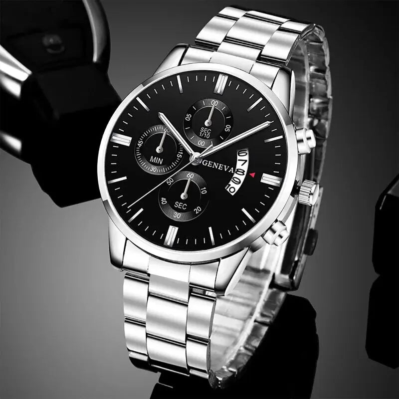 Men Stainless Steel  Quartz Wrist Watch