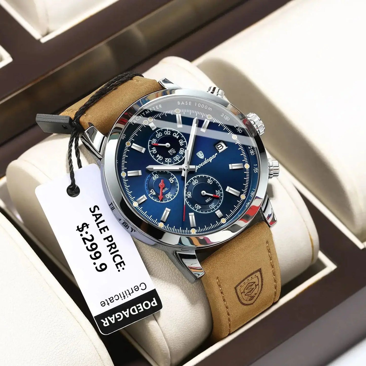 POEDAGAR Luxury Wristwatch for Man Waterproof