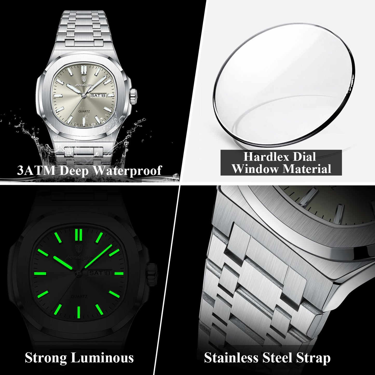 POEDAGAR Luxury Military Men's Waterproof Watch