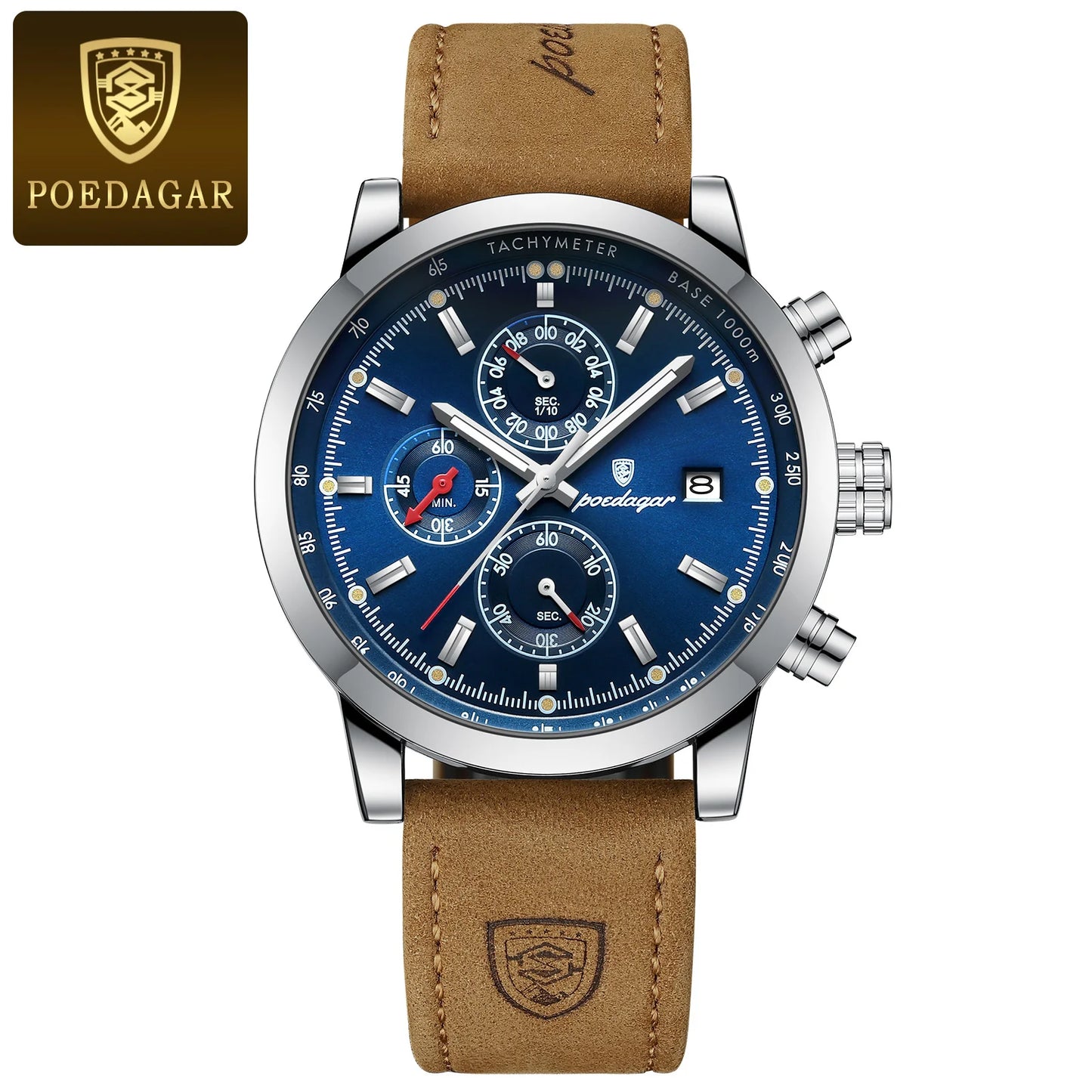 POEDAGAR Luxury Wristwatch for Man Waterproof