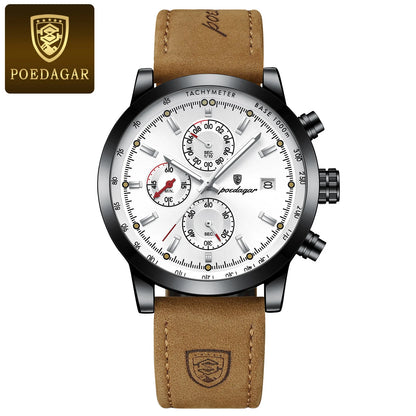 POEDAGAR Luxury Wristwatch for Man Waterproof