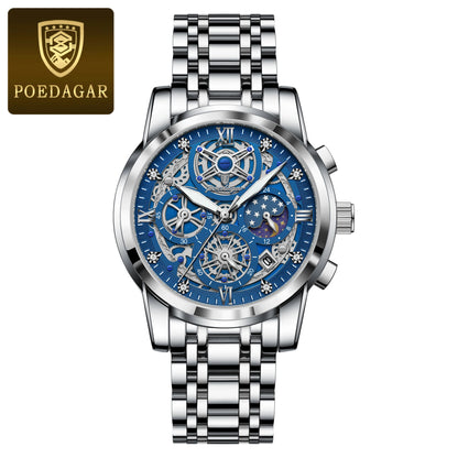 POEDAGAR Luxury Waterproof Men's Watch