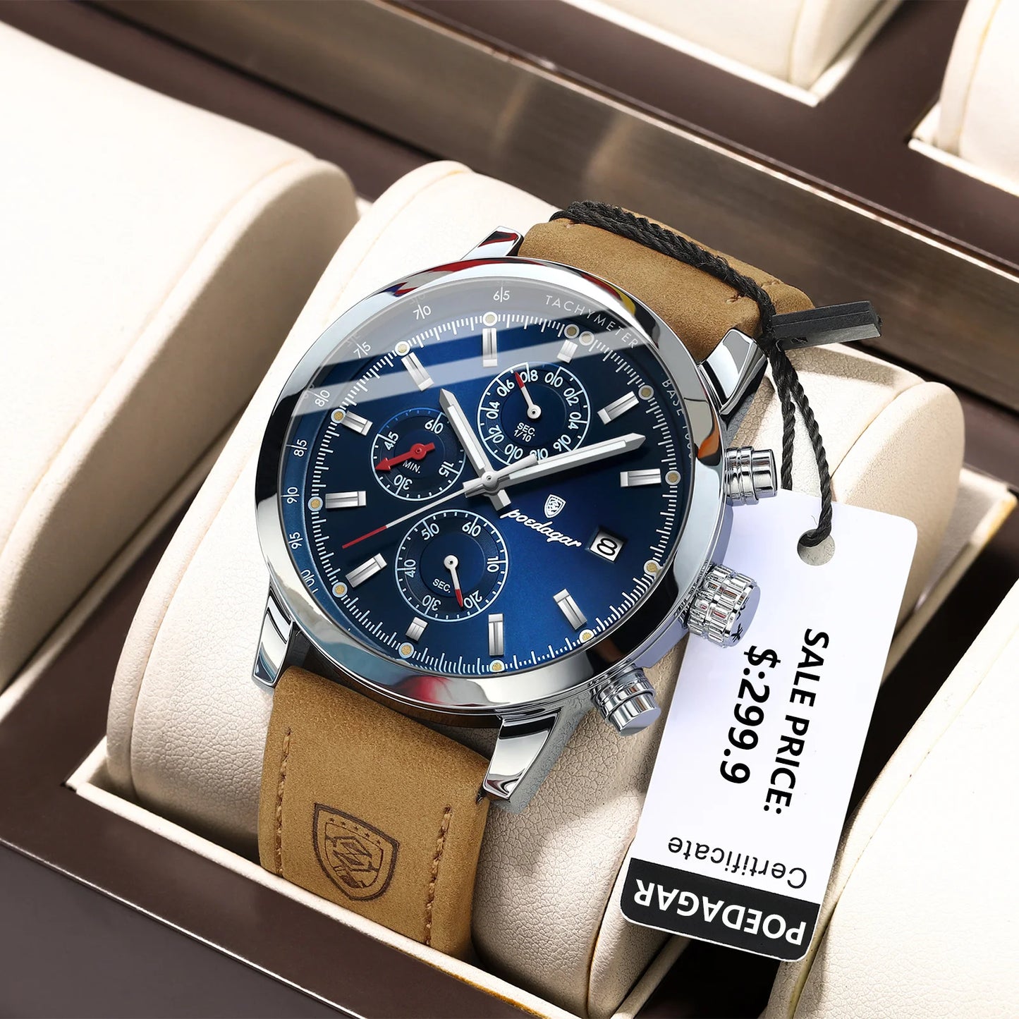 POEDAGAR Luxury Wristwatch for Man Waterproof