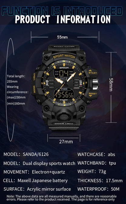 SANDA Luxury G Style Men's Electronic Watch