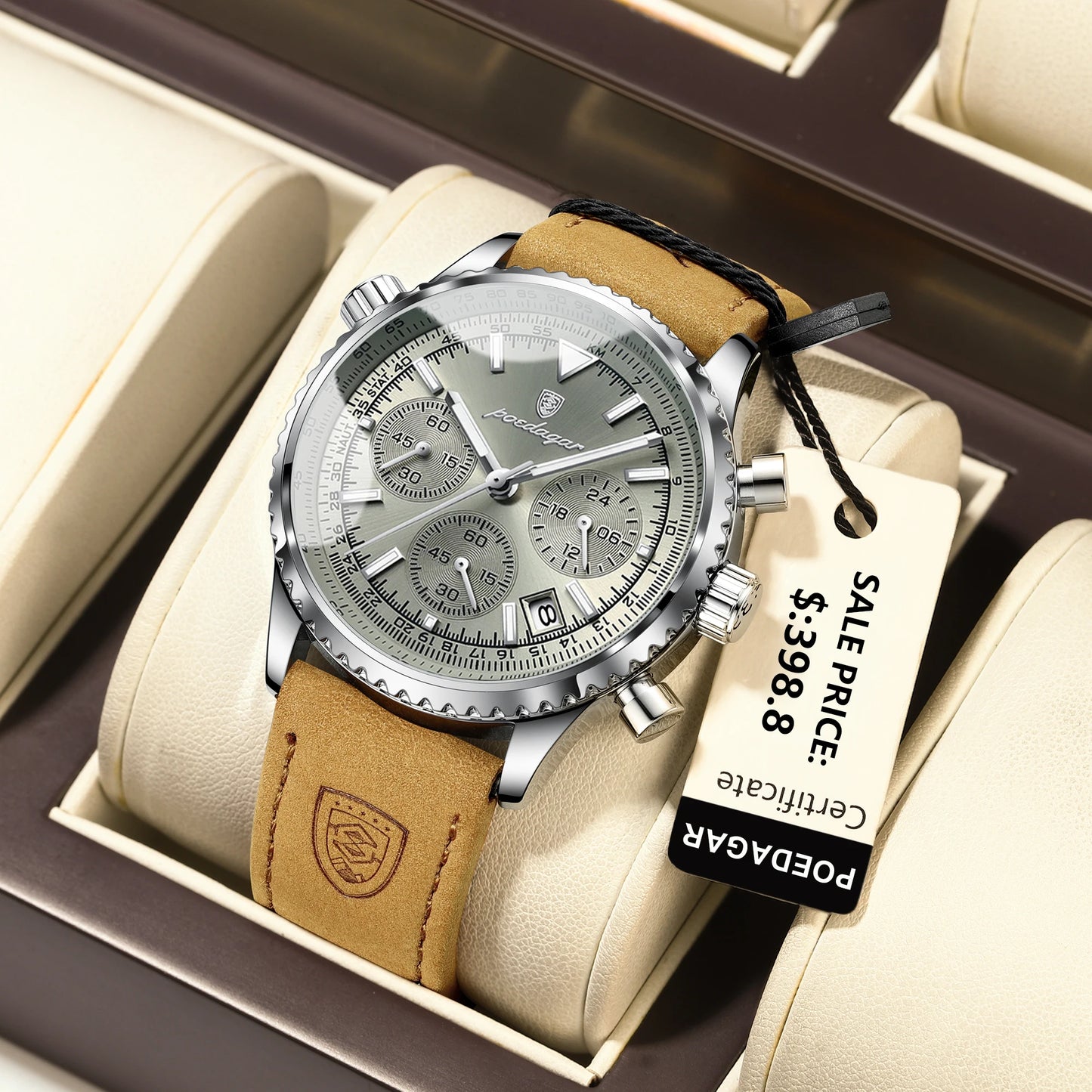 POEDAGAR Luxury Men's Waterproof Watch